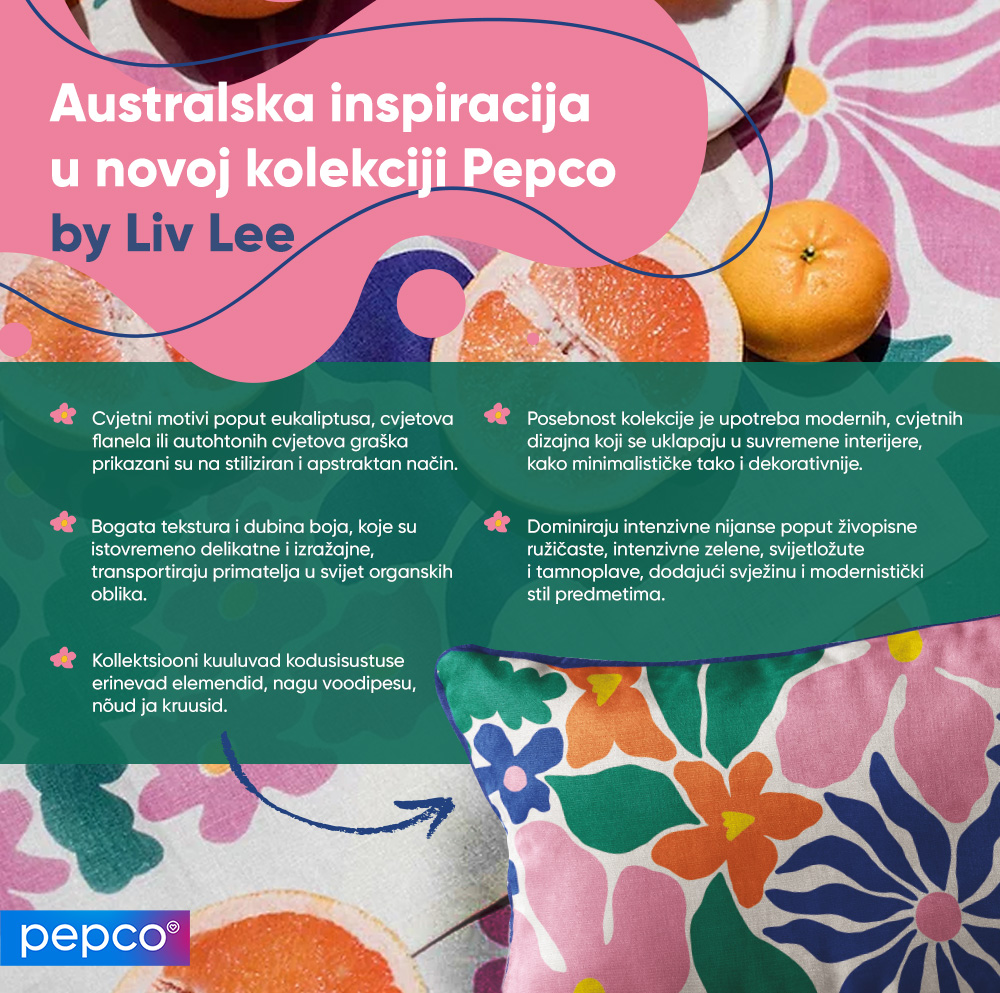 Pepco infografika koja opisuje novu kolekciju nastala je u suradnji s Liv Lee