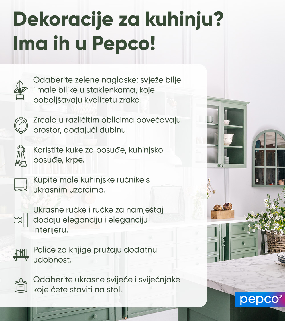 Pepco infografika o kuhinjskim ukrasima