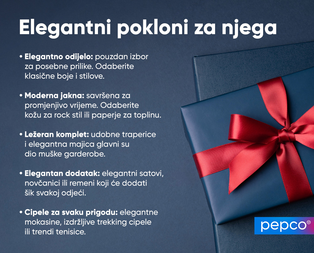 Pepco infografika o idejama za muževe poklone na odjeći