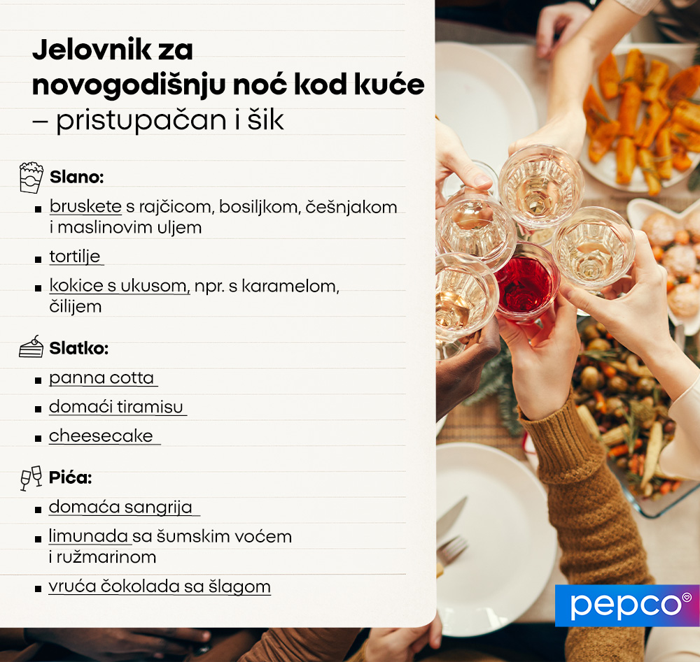 Jelovnik za novogodišnju noć kod kuće – pristupačan i šik 